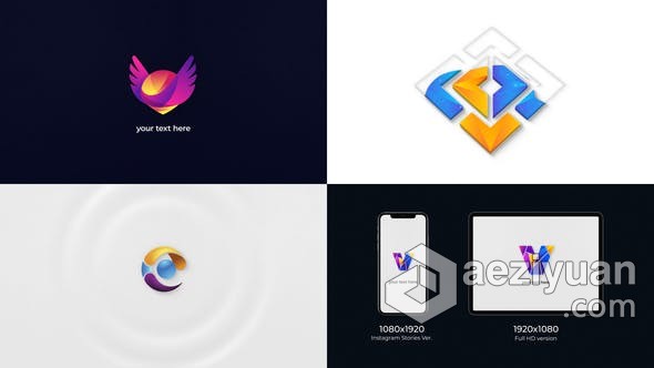 3D线条生长立体LOGO动画演绎片头视频 AE模板 AE工程文件 Abstract Logo Reveal线条,生长,立体,动画,演绎 - AE资源网 www.aeziyuan.com