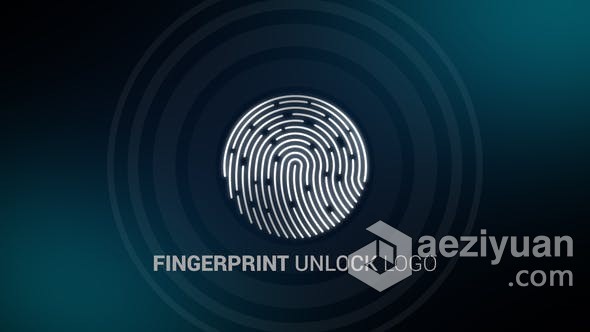 安全指纹解锁品牌LOGO宣传视频片头动画制作 AE模板 AE工程文件 Fingerprint Unlock Logo安全,指纹,解锁,品牌,宣传 - AE资源网 www.aeziyuan.com