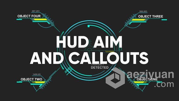 HUD圈子可视化图表创意数据介绍视频字幕动画 AE模板 AE工程文件 HUD aim and callouts圈子,可视化,图表,创意,数据 - AE资源网 www.aeziyuan.com