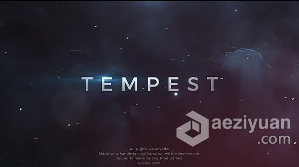 暴风雨黑色云层金属粒子标题预告片视频开场 AE模板 AE工程文件 Tempest | Trailer Titles黑色,云层,金属粒子,标题,预告片 - AE资源网 www.aeziyuan.com