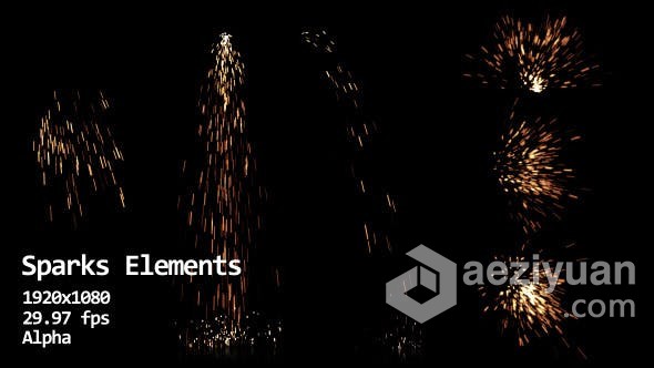 6种火花飞溅特效动画合成视频素材 Sparks Elementssparks,elements - AE资源网 www.aeziyuan.com