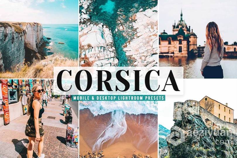 科西嘉岛旅拍人文风光电影色调LR预设/APP预设 Corsica Pro Lightroom Presets科西嘉岛,人文,电影,色调,lightroom - AE资源网 www.aeziyuan.com