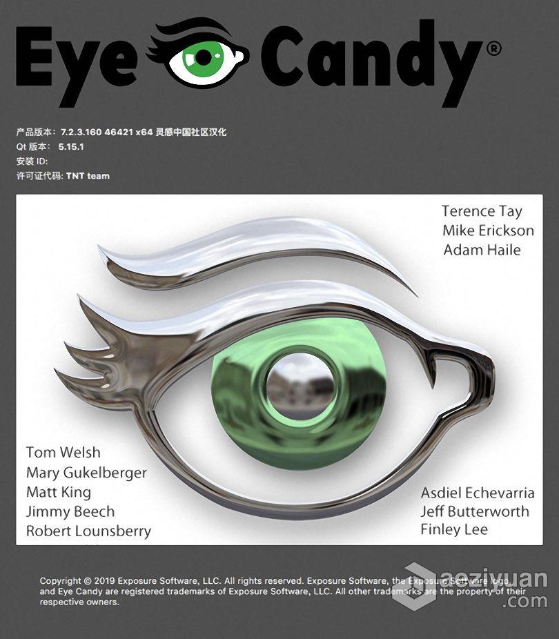 PS眼睛糖果滤镜插件中文版 Exposure Software Eye Candy 7.2.3.160 for Mac汉化版 支持PS 2021眼睛,糖果,滤镜,插件,中文版 - AE资源网 www.aeziyuan.com