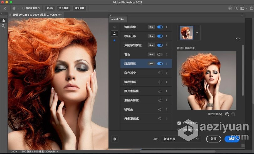 Adobe Photoshop 2021 v22.3 mac 中文注册版+神经网络滤镜adobe,photoshop,中文,神经网络,滤镜 - AE资源网 www.aeziyuan.com