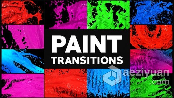 多彩动态液体飞溅过渡转场预设FCPX插件 Paint Transitions多彩,动态,液体,飞溅,过渡 - AE资源网 www.aeziyuan.com