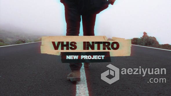 复古故障快速动态介绍视频片头效果制作 AE模板 AE工程文件 VHS Intro复古,故障,快速,动态,介绍 - AE资源网 www.aeziyuan.com