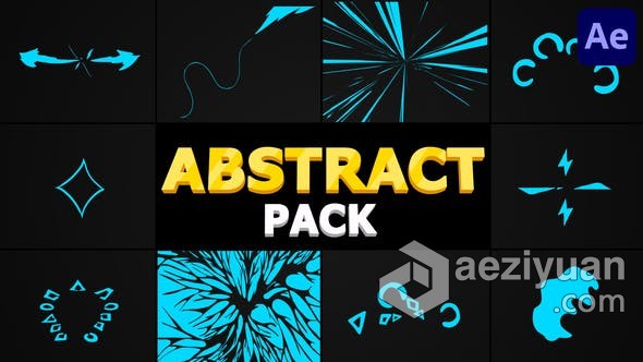 10组卡通闪光形状动画MG素材效果 AE模板 AE工程文件 Abstract Pack | After Effects卡通,闪光,形状,动画,素材 - AE资源网 www.aeziyuan.com