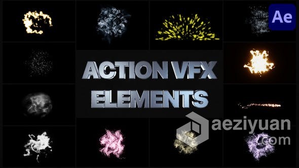 VFX能量特效动画元素视频4K AE模板 AE工程文件 Action Elements | After Effects能量,特效动画,元素,视频,ae模板 - AE资源网 www.aeziyuan.com