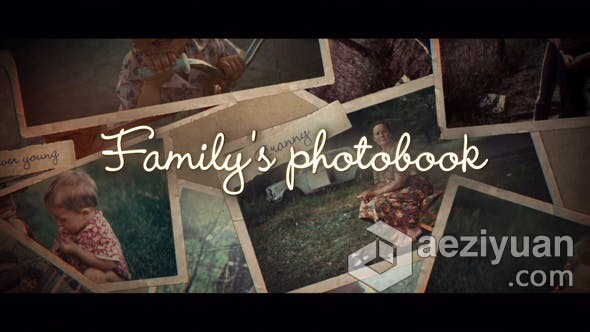 老照片展示动画相册复古幻灯片照片视频制作 AE模板 AE工程文件 Family's Photo Book - AE资源网 www.aeziyuan.com