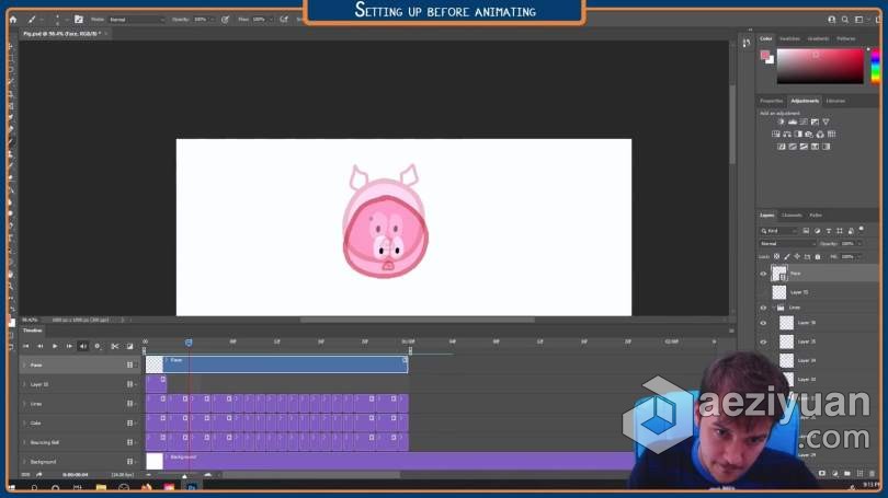 PS教程 零基础PS中2D动画制作工作流程视频教程 - AE资源网 www.aeziyuan.com