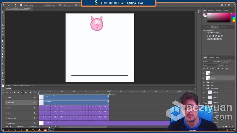 PS教程 零基础PS中2D动画制作工作流程视频教程 - AE资源网 www.aeziyuan.com