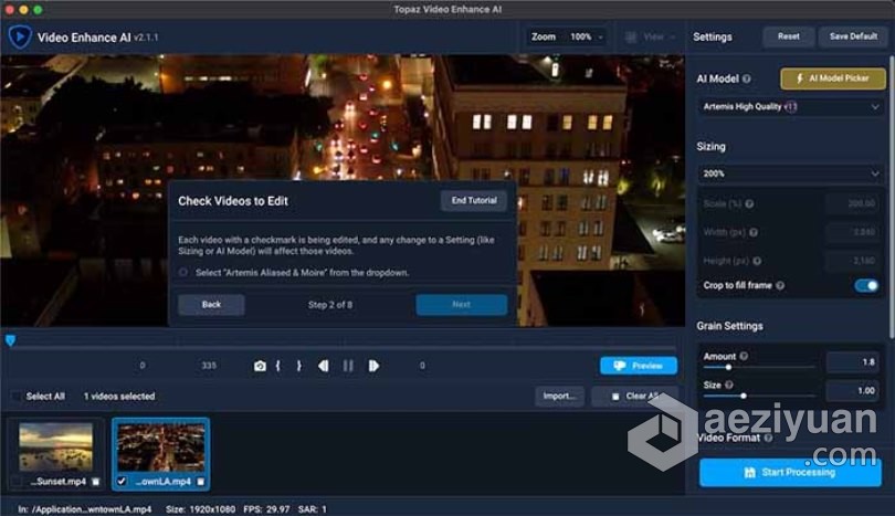 Topaz Video Enhance AI for Mac(视频无损放大软件)v2.1.1无限试用版-支持m1 - AE资源网 www.aeziyuan.com