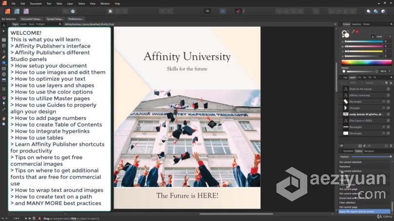 Affinity Publisher排版设计基础入门训练视频教程affinity,publisher,设计基础,入门,训练 - AE资源网 www.aeziyuan.com