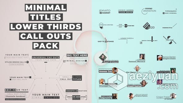 AE模板 12款视频字幕12种呼叫指线文字标题动画设计 AE工程 AE文件视频,字幕,呼叫,文字,标题 - AE资源网 www.aeziyuan.com