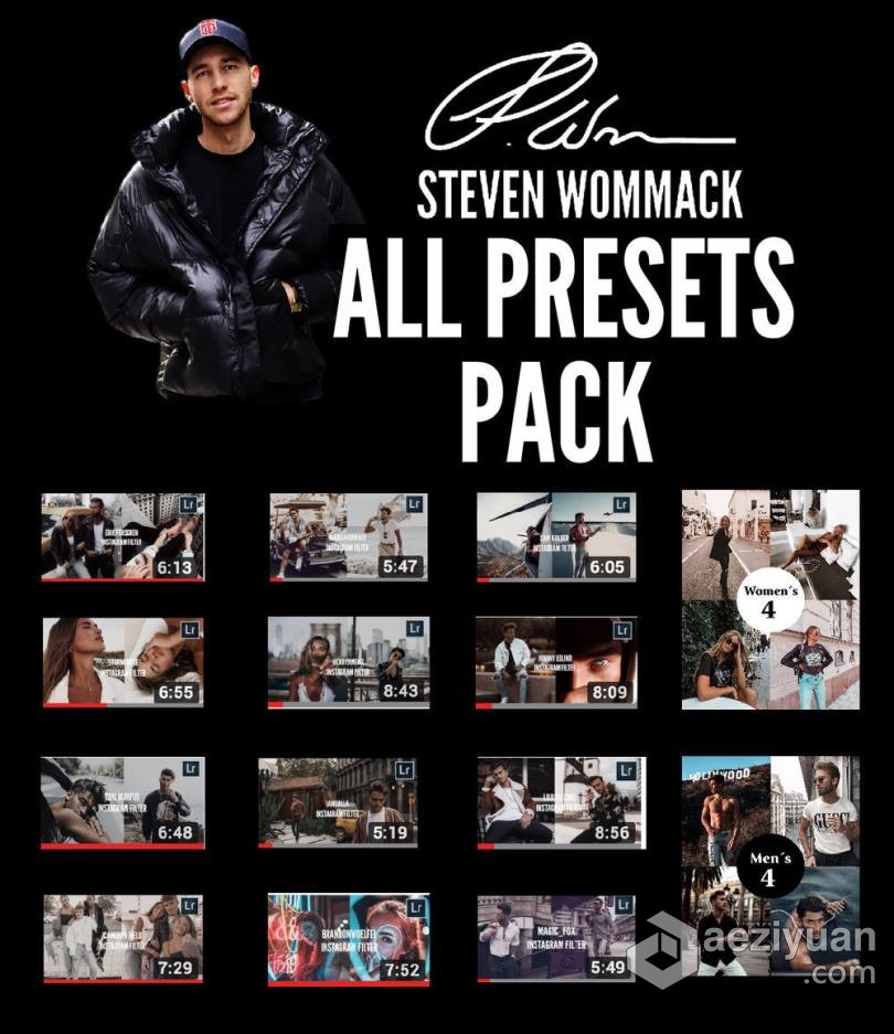 油管大神史蒂文·沃马克胶片预设合集 Steven Wommack-All Presets Pack+Youtube油管,大神,史蒂文,马克,胶片 - AE资源网 www.aeziyuan.com