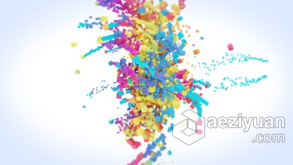 AE模板 炫彩立方体粒子动画LOGO标志视频片头 AE工程 AE文件炫彩,粒子,动画,标志,视频 - AE资源网 www.aeziyuan.com