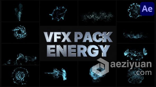 AE模板 爆炸产生烟雾能量粒子特效VFX Energy Elements AE工程 AE文件ae模板,爆炸,产生,烟雾,能量 - AE资源网 www.aeziyuan.com