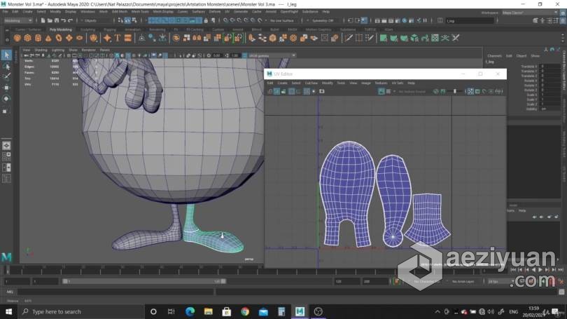 Maya教程 Maya与PS可爱怪物实例制作训练视频教程可爱,怪物,实例,制作,训练 - AE资源网 www.aeziyuan.com