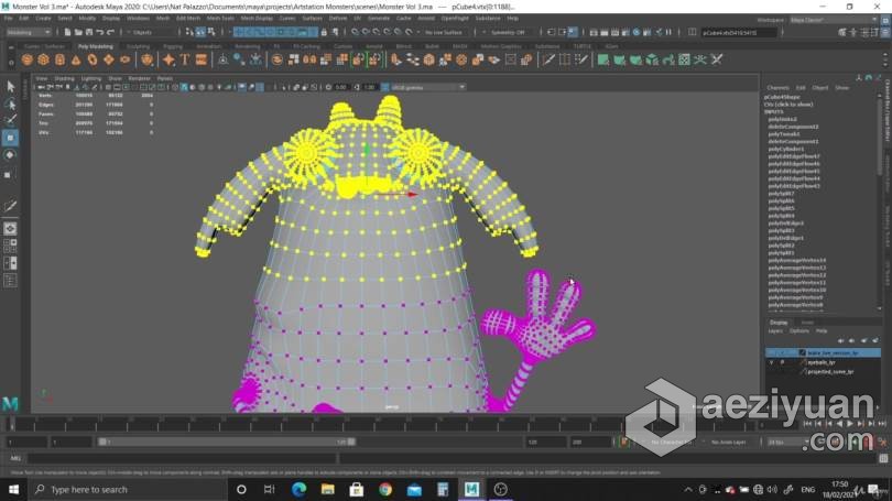 Maya教程 Maya与PS可爱怪物实例制作训练视频教程可爱,怪物,实例,制作,训练 - AE资源网 www.aeziyuan.com