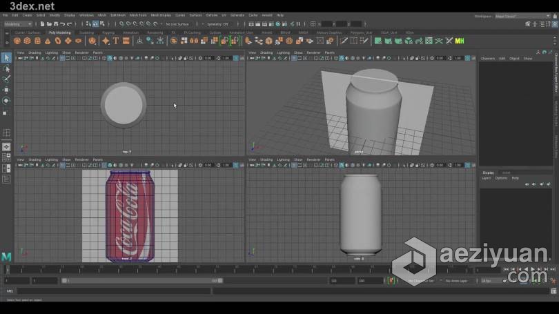 Maya教程 Maya 3D建模基础知识技能训练视频教程3d建模,基础知识,技能,训练,视频教程 - AE资源网 www.aeziyuan.com