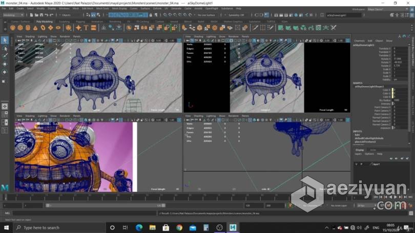 Maya教程 Maya创建卡通风格怪物角色完整制作工作流视频教程创建,卡通风格,风格,怪物,角色 - AE资源网 www.aeziyuan.com