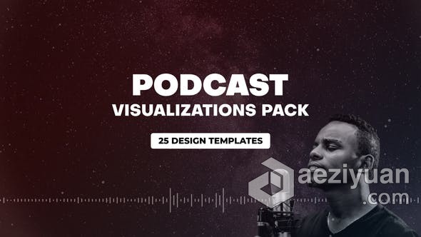 AE模板 25种设计音频可视化播客卡片式封面音乐单曲专辑发布 AE工程 AE文件设计,音频,可视化,播客,卡片 - AE资源网 www.aeziyuan.com