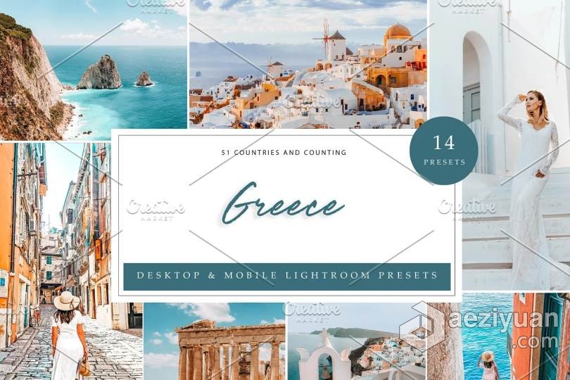 LR预设 清新通透希腊旅拍人文风光LR预设/手机APP预设 Lightroom Presets, Greece预设,清新,希腊,人文,手机 - AE资源网 www.aeziyuan.com