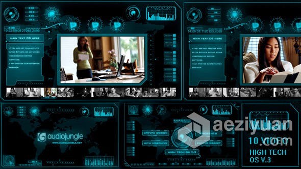 AE模板 高科技OS平视显示界面公司未来技术介绍监控视频动画 AE工程 AE文件平视,显示,界面,公司,未来 - AE资源网 www.aeziyuan.com