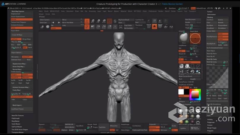 ZBrush教程 ZBrush恐怖异形完整实例制作流程视频教程教程,恐怖,异形,完整,实例 - AE资源网 www.aeziyuan.com