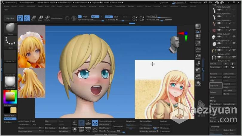 ZBrush教程 ZBrush卡通女孩精灵卧室完整制作流程视频教程教程,zbrush,卡通,女孩,精灵 - AE资源网 www.aeziyuan.com