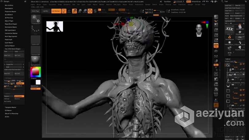 ZBrush教程 Zbrush 2021数字雕刻全面核心技术大师班视频教程教程,zbrush,数字,雕刻,全面 - AE资源网 www.aeziyuan.com