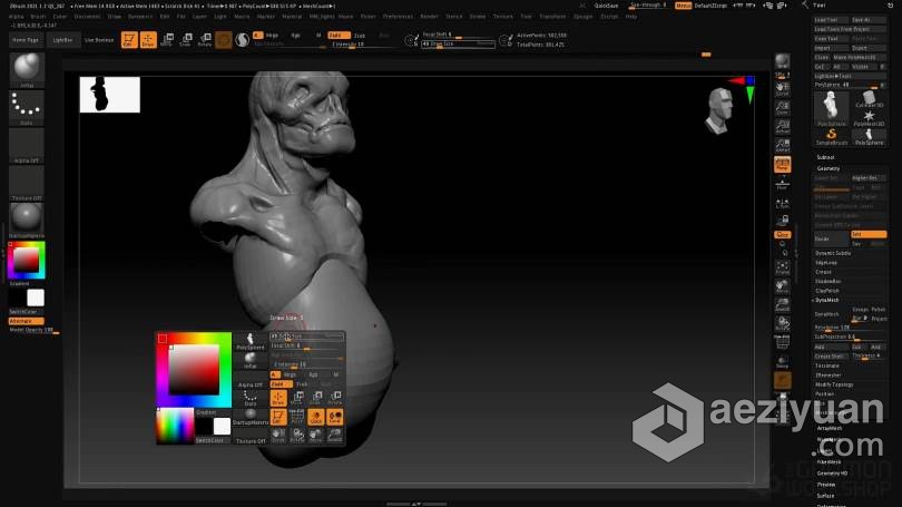 ZBrush教程 Zbrush 2021数字雕刻全面核心技术大师班视频教程教程,zbrush,数字,雕刻,全面 - AE资源网 www.aeziyuan.com