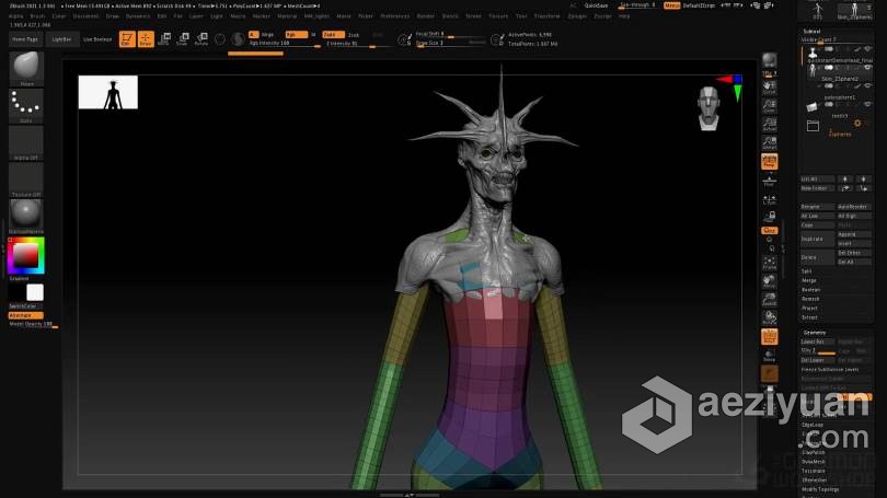 ZBrush教程 Zbrush 2021数字雕刻全面核心技术大师班视频教程教程,zbrush,数字,雕刻,全面 - AE资源网 www.aeziyuan.com