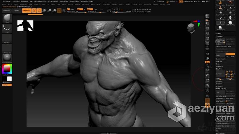 ZBrush教程 Zbrush 2021数字雕刻全面核心技术大师班视频教程教程,zbrush,数字,雕刻,全面 - AE资源网 www.aeziyuan.com