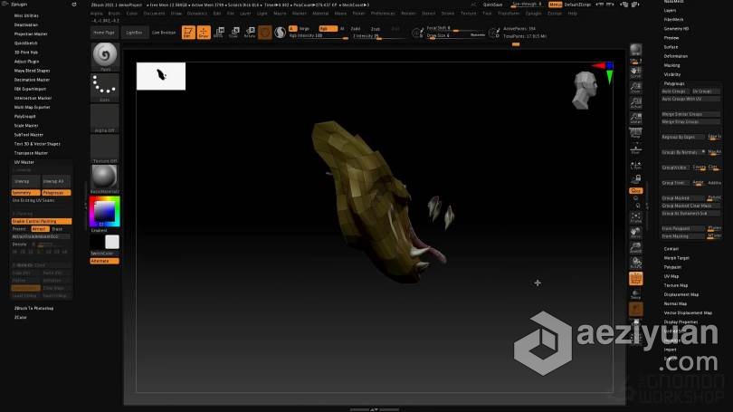 ZBrush教程 Zbrush 2021数字雕刻全面核心技术大师班视频教程教程,zbrush,数字,雕刻,全面 - AE资源网 www.aeziyuan.com