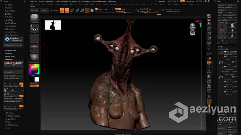 ZBrush教程 Zbrush 2021数字雕刻全面核心技术大师班视频教程教程,zbrush,数字,雕刻,全面 - AE资源网 www.aeziyuan.com