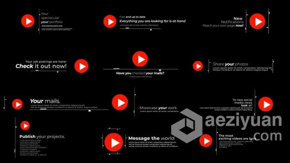 AE模板 带视频播放图标字幕条媒体vlog文字标题12效果动画 AE工程 AE文件ae模板,视频,播放,图标,字幕 - AE资源网 www.aeziyuan.com