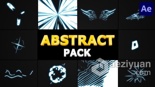 AE模板 手绘能量飞溅形状叠加元素视频素材Abstract Pack AE工程 AE文件手绘,能量,飞溅,形状,abstract - AE资源网 www.aeziyuan.com