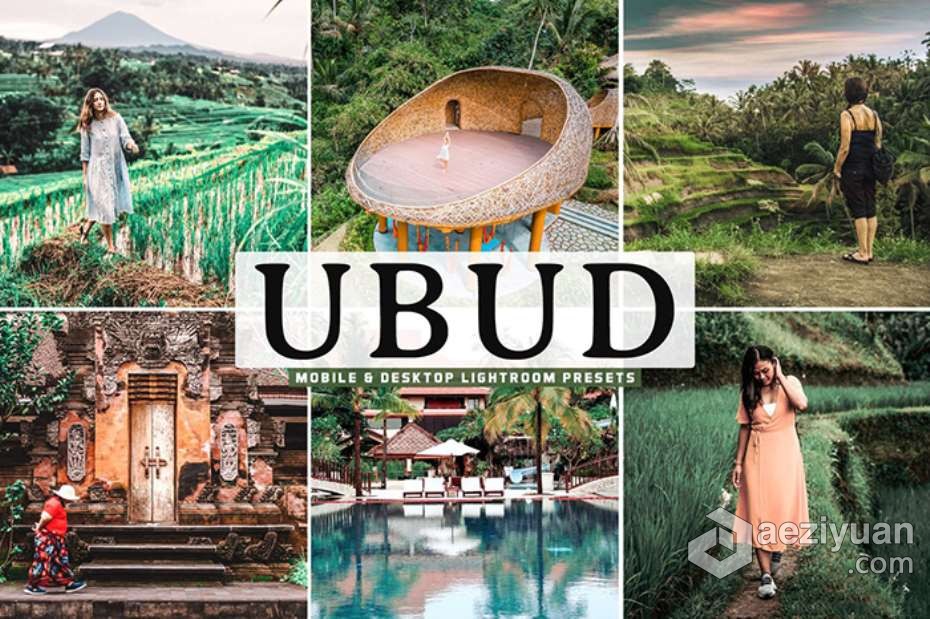 巴厘岛乌布旅拍人文风光Lightroom预设与移动版LR预设 Ubud Lightroom Presets巴厘岛,乌布,人文,lightroom,预设 - AE资源网 www.aeziyuan.com