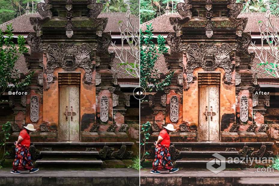 巴厘岛乌布旅拍人文风光Lightroom预设与移动版LR预设 Ubud Lightroom Presets巴厘岛,乌布,人文,lightroom,预设 - AE资源网 www.aeziyuan.com