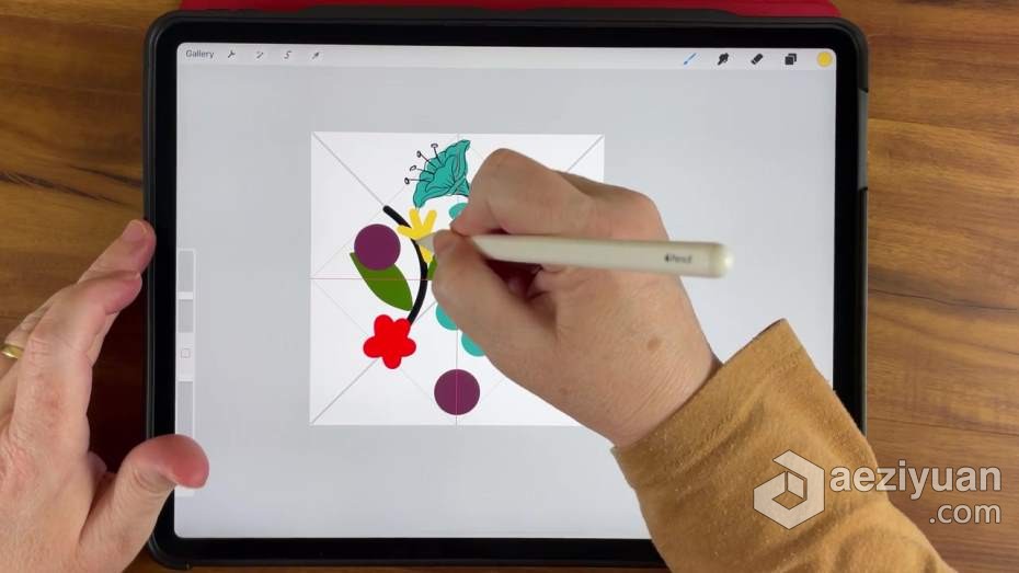 绘画教程 Procreate中Snapping工具制作重复图案过程技巧教程工具,制作,重复,图案,过程 - AE资源网 www.aeziyuan.com