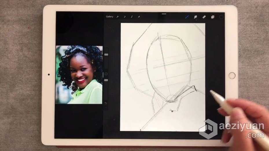 绘画教程 Procreate彩色补丁效果人像数字绘画工作流程教程绘画教程,彩色,补丁,效果,人像 - AE资源网 www.aeziyuan.com