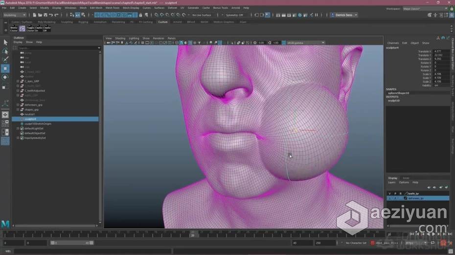 Maya教程 Maya角色面部表情造型复杂运动动画教程角色,面部表情,造型,复杂,运动 - AE资源网 www.aeziyuan.com