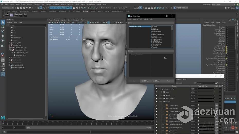 Maya教程 Maya角色面部表情造型复杂运动动画教程角色,面部表情,造型,复杂,运动 - AE资源网 www.aeziyuan.com