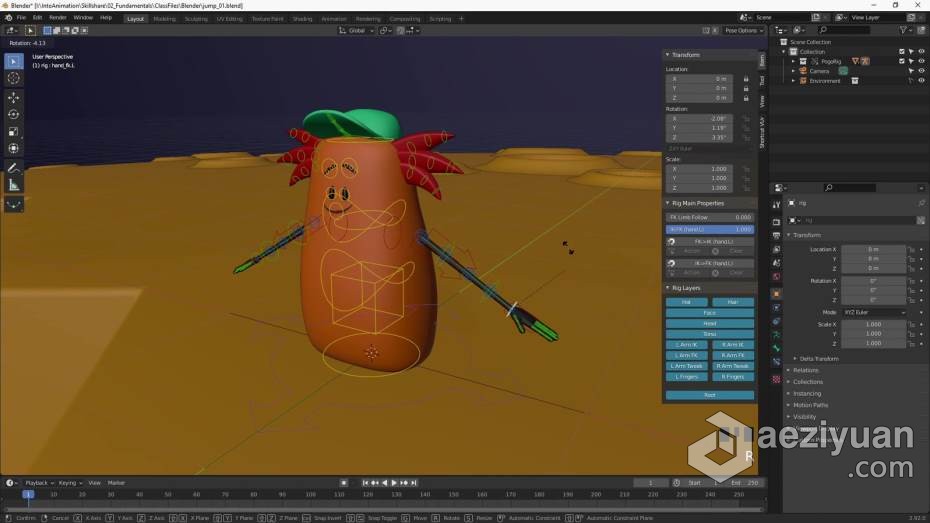 Blender教程 Blender 3D角色绑定动画核心技能训练教程blender,教程,3d角色,绑定,动画 - AE资源网 www.aeziyuan.com