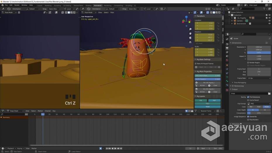 Blender教程 Blender 3D角色绑定动画核心技能训练教程blender,教程,3d角色,绑定,动画 - AE资源网 www.aeziyuan.com