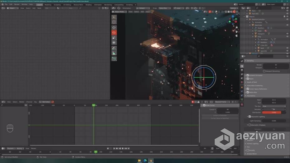 Blender教程 Blender未来派立方建筑体完整制作教程blender,教程,立方,建筑,完整 - AE资源网 www.aeziyuan.com