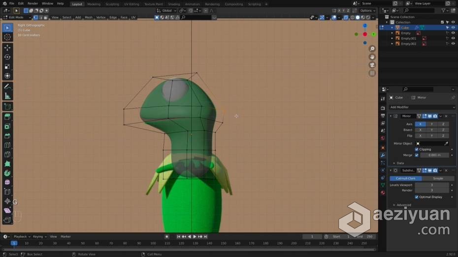 Blender教程 Blender小青蛙角色完整实例制作工作流程教程blender,教程,角色,完整,实例 - AE资源网 www.aeziyuan.com