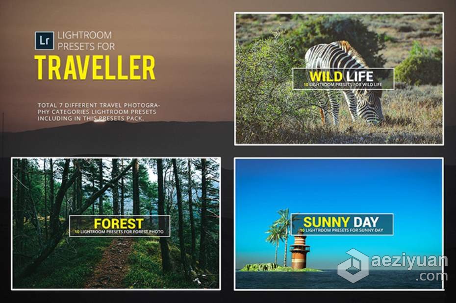 72个旅行者一键INS风格风光大片Lightroom预设 72 Lightroom Presets一键,风格,大片,lightroom,预设 - AE资源网 www.aeziyuan.com