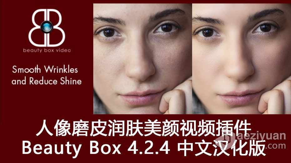 人像磨皮润肤美颜视频插件 Beauty Box 4.2.4 中文汉化版FCPX磨皮插件人像,润肤,视频,插件,beauty - AE资源网 www.aeziyuan.com